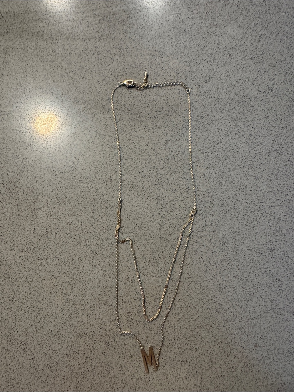 Delicate Gold-Tone 'M' Initial Layered Necklace - Women Jewelry